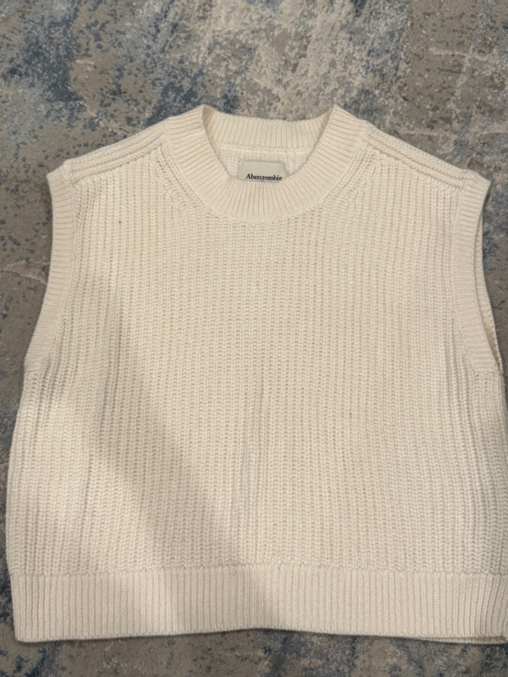 Abercrombie & Fitch Off-White Knit Sweater Vest